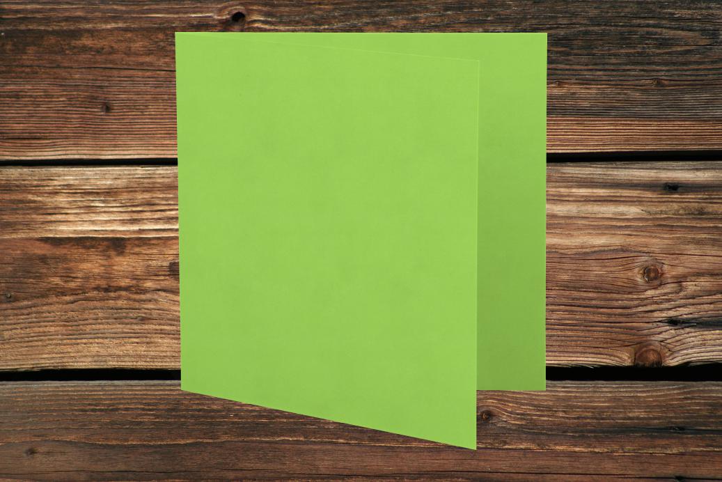 Klappkarten 110x110/220 mm Apfelgrün 230 g/qm